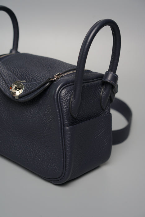 Hermes Mini Lindy in Blue Nuit Phw