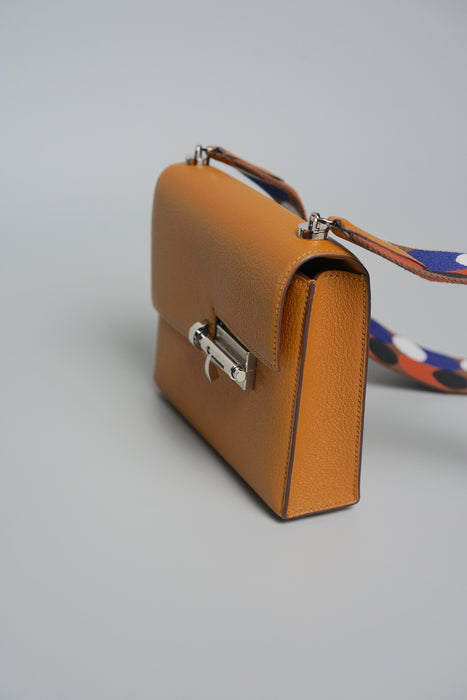 Hermes Verrou Mini Bag in Caramel/Noisette-Cuivre/Noir Phw