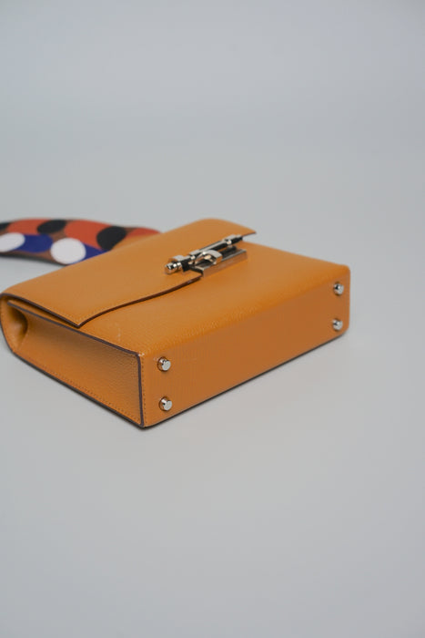 Hermes Verrou Mini Bag in Caramel/Noisette-Cuivre/Noir Phw