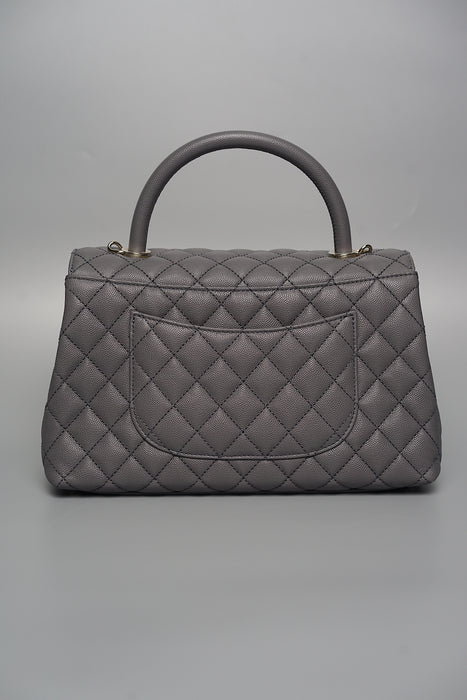 Chanel Coco Handle Small in Grey Caviar Ghw (Brand New)