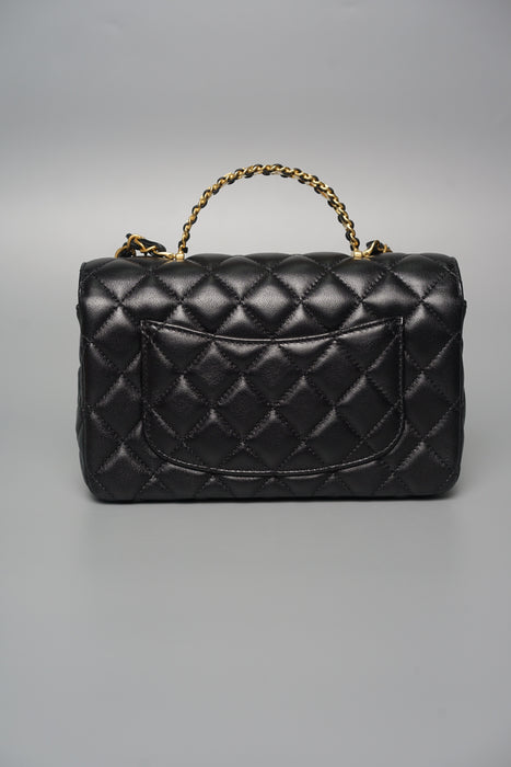 Chanel 24C Top Handle in Black Lambskin Ghw (Brand New)