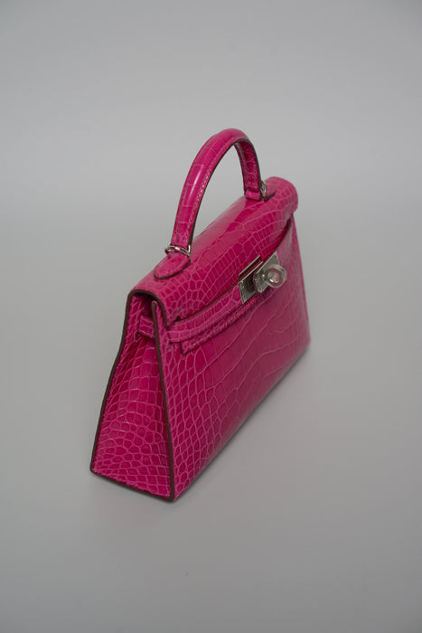 Hermes kelly 20 rose scheherazade shiny alligator phw