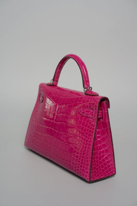 Hermes kelly 20 rose scheherazade shiny alligator phw