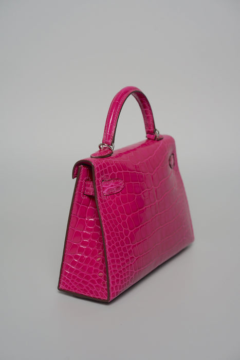 Hermes kelly 20 rose scheherazade shiny alligator phw