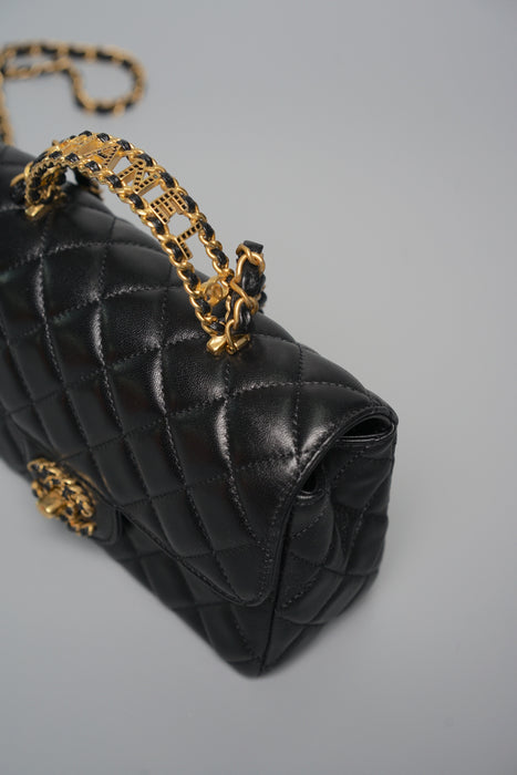 Chanel 24C Top Handle in Black Lambskin Ghw (Brand New)