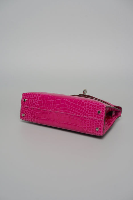 Hermes kelly 20 rose scheherazade shiny alligator phw