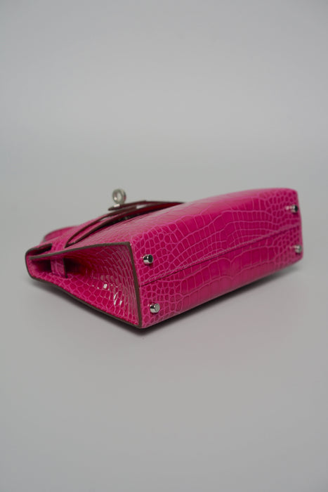 Hermes kelly 20 rose scheherazade shiny alligator phw