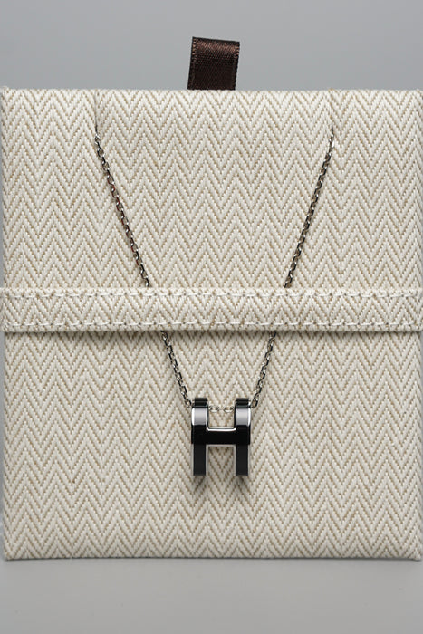 Hermes Pop H Necklace in Black Phw (Brand New)
