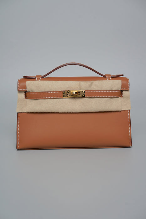 Hermes Kelly Pochette in Gold Swift Ghw (Brand New)