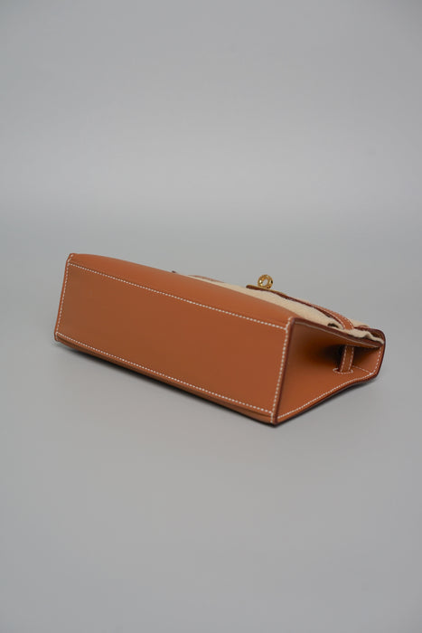 Hermes Kelly Pochette in Gold Swift Ghw (Brand New)