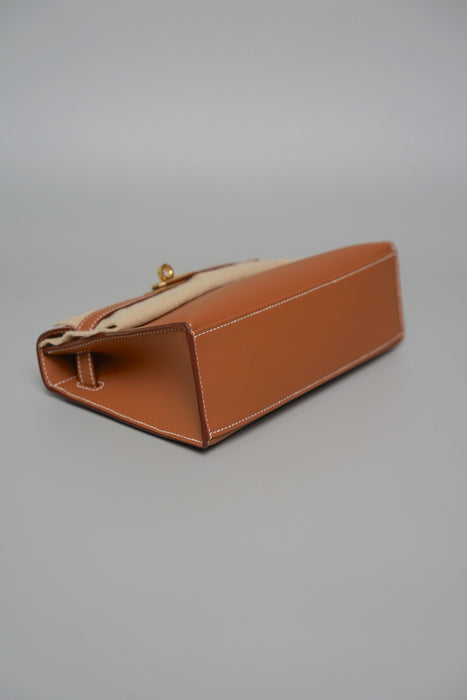 Hermes Kelly Pochette in Gold Swift Ghw (Brand New)