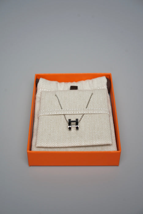 Hermes Pop H Necklace in Black Phw (Brand New)