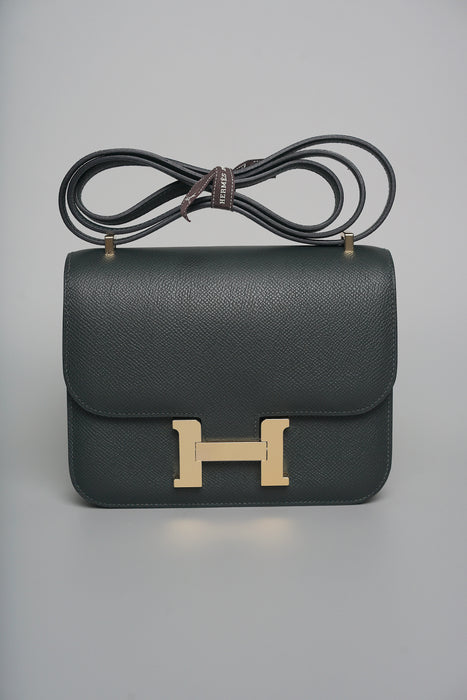 Hermes Constance 18 in Vert Ponce Ghw