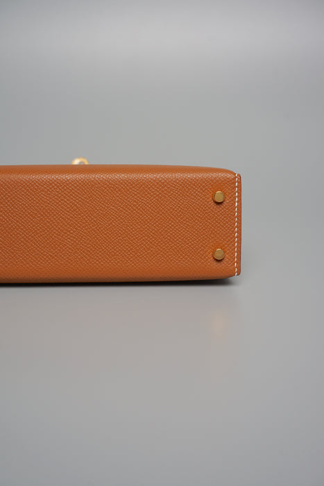 Hermes Kelly 20 in Gold Epsom Ghw (Brand New)