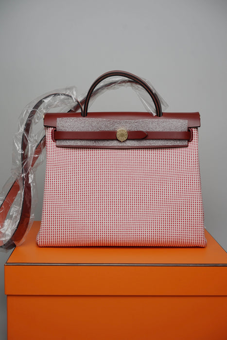 Hermes Herbag 31 in Rouge H Viking Ghw (Brand New)