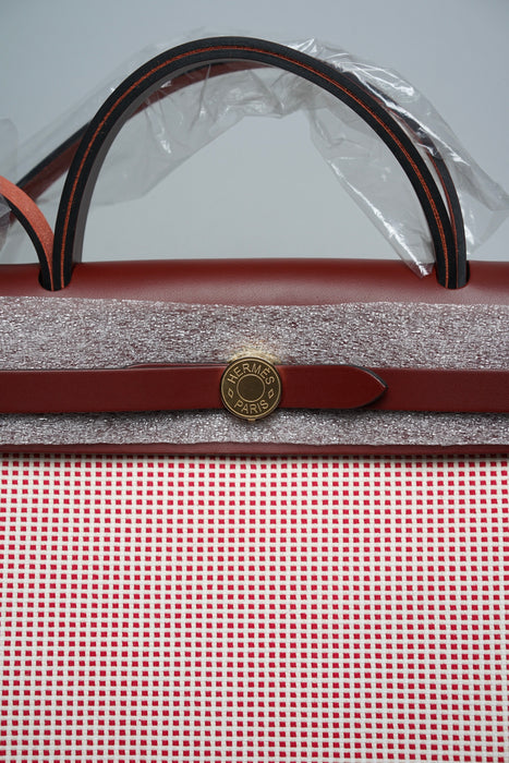 Hermes Herbag 31 in Rouge H Viking Ghw (Brand New)