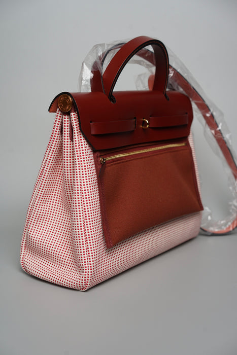 Hermes Herbag 31 in Rouge H Viking Ghw (Brand New)