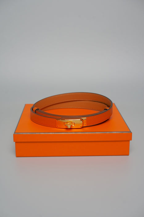 Hermes Kelly 18 Belt in Orange Ghw (Brand New)