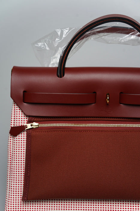 Hermes Herbag 31 in Rouge H Viking Ghw (Brand New)
