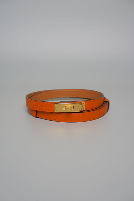 Hermes Kelly 18 Belt in Orange Ghw (Brand New)