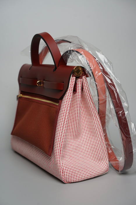 Hermes Herbag 31 in Rouge H Viking Ghw (Brand New)