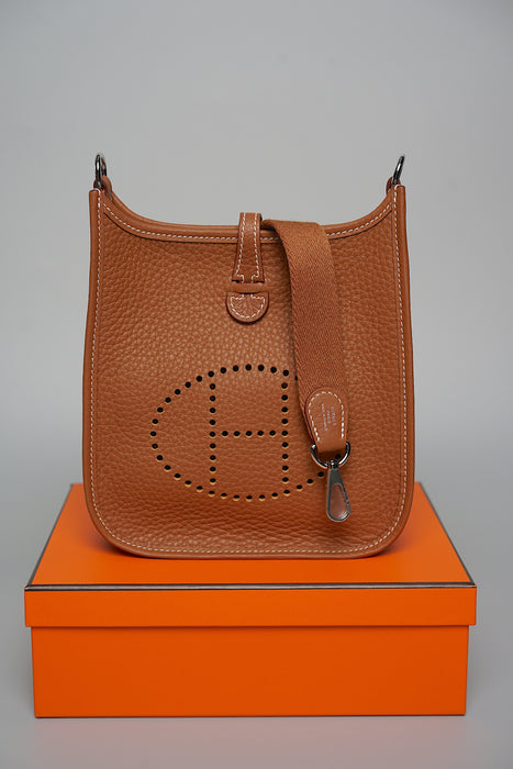 Hermes Mini Evelyne in Gold Phw (Brand New)