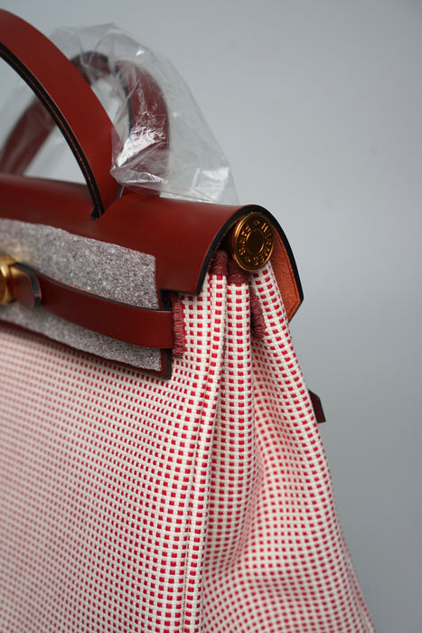 Hermes Herbag 31 in Rouge H Viking Ghw (Brand New)