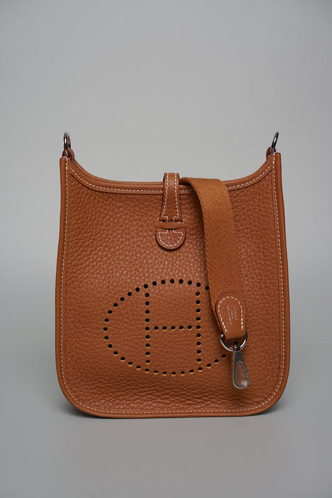 Hermes Mini Evelyne in Gold Phw (Brand New)