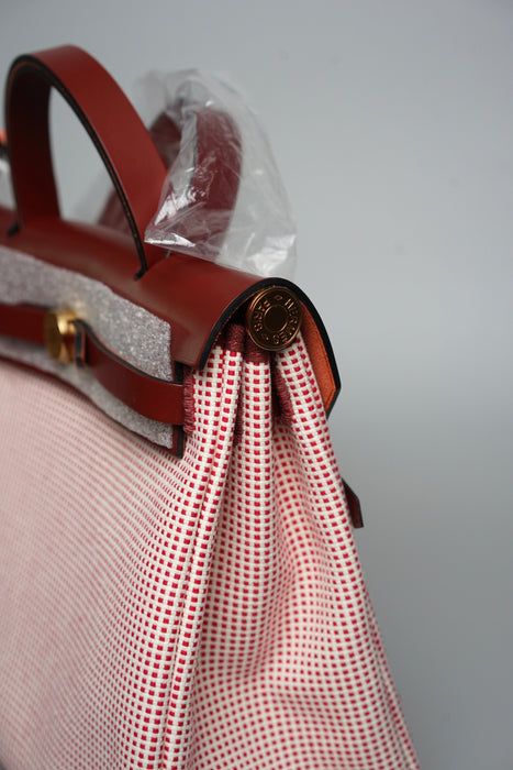 Hermes Herbag 31 in Rouge H Viking Ghw (Brand New)