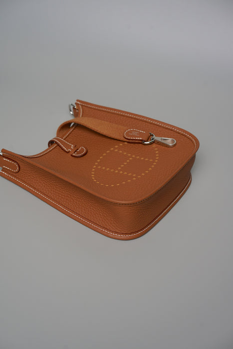 Hermes Mini Evelyne in Gold Phw (Brand New)