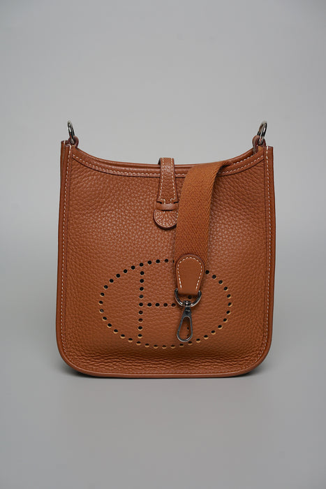 Hermes Mini Evelyne in Gold Phw