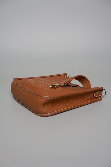 Hermes Mini Evelyne in Gold Phw