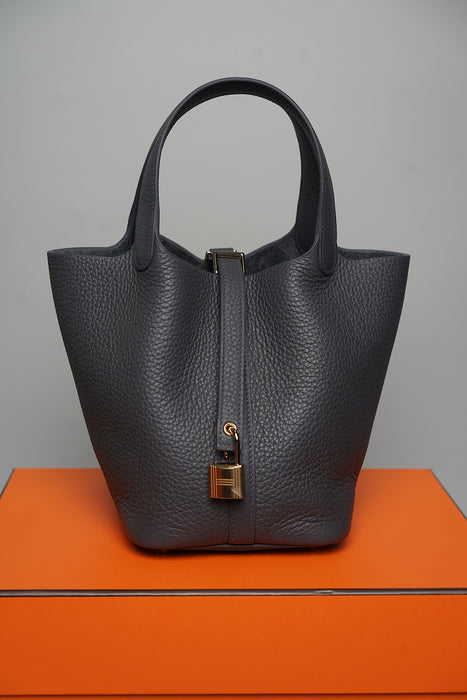 Hermes Picotin 18 in Ardoise Permabrass (Brand New)