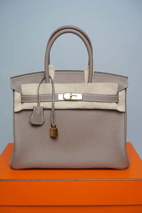 Hermes Birkin 30 in Etoupe Togo Ghw (Brand New)