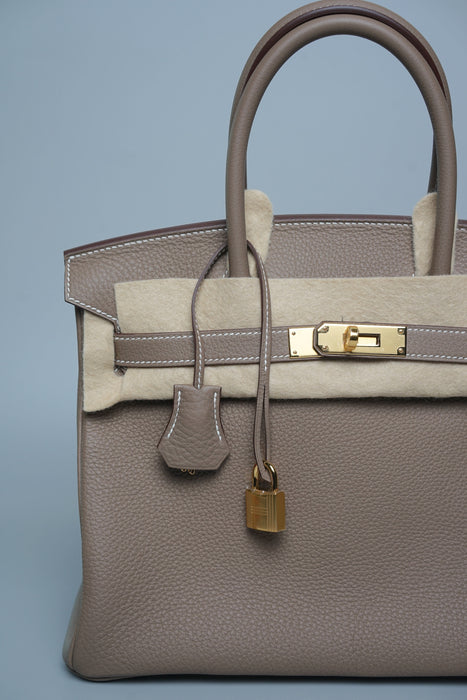 Hermes Birkin 30 in Etoupe Togo Ghw (Brand New)