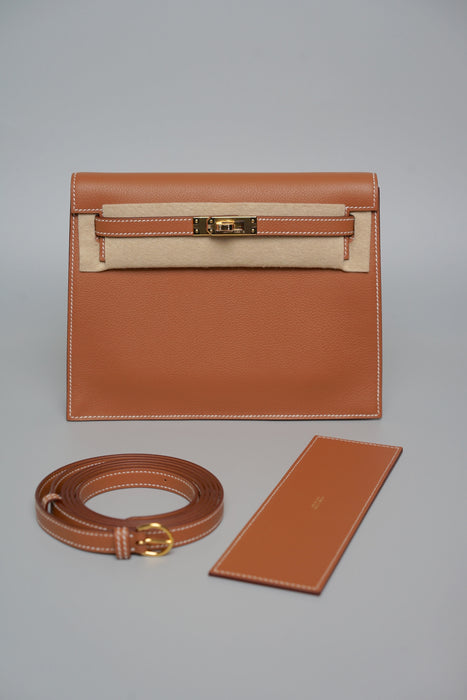 Hermes Kelly Danse in Gold Evercolor Ghw (Brand New)