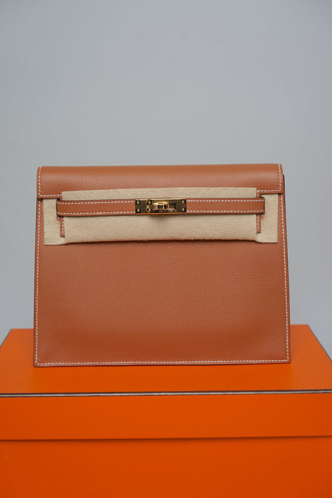 Hermes Kelly Danse in Gold Evercolor Ghw (Brand New)