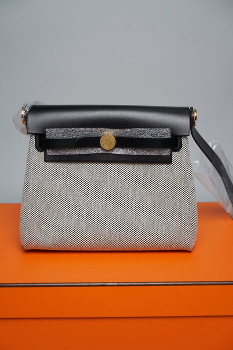 Hermes Mini HerBag in Ecru/Noir Ghw (Brand New)