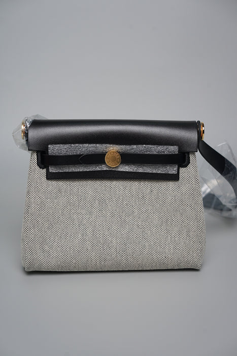 Hermes Mini HerBag in Ecru/Noir Ghw (Brand New)