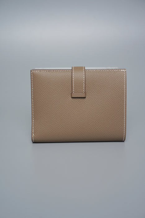 Hermes Compact Bearn Wallet in Etoupe Ghw (Brand New)