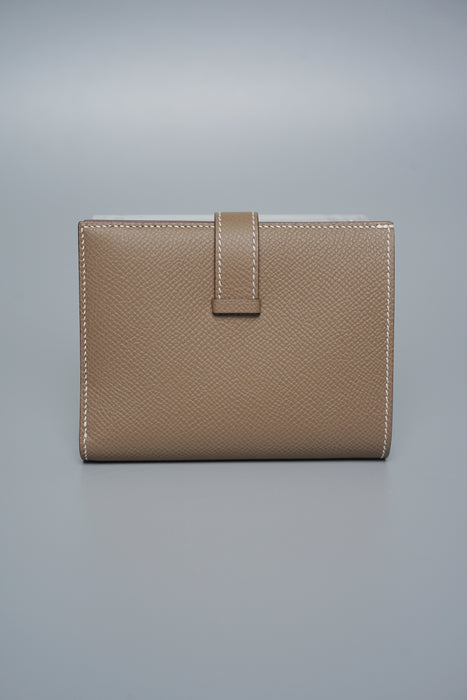 Hermes Compact Bearn Wallet in Etoupe Ghw (Brand New)