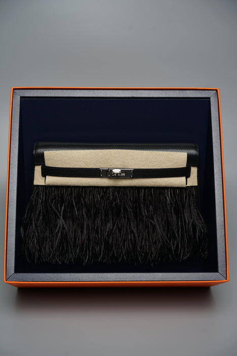 Hermes Elan Folie in Black Chevre Phw (Brand New)