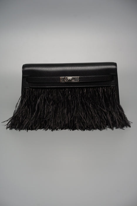 Hermes Elan Folie in Black Chevre Phw (Brand New)