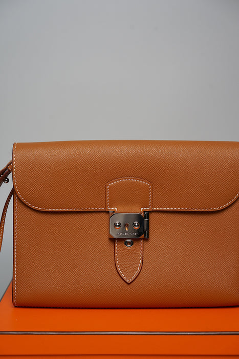 Hermes Kelly Depeches 24 Pouch in Gold Phw (Brand New)