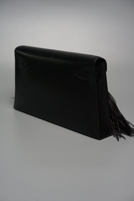 Hermes Elan Folie in Black Chevre Phw (Brand New)