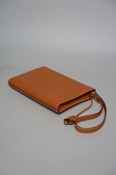 Hermes Kelly Depeches 24 Pouch in Gold Phw (Brand New)
