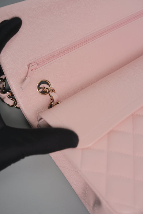 Chanel Classic Medium Double Flap in Pink Caviar