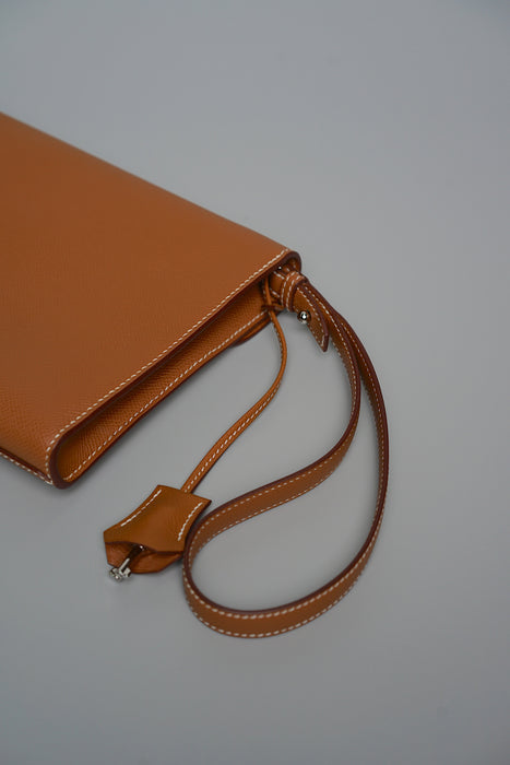 Hermes Kelly Depeches 24 Pouch in Gold Phw (Brand New)