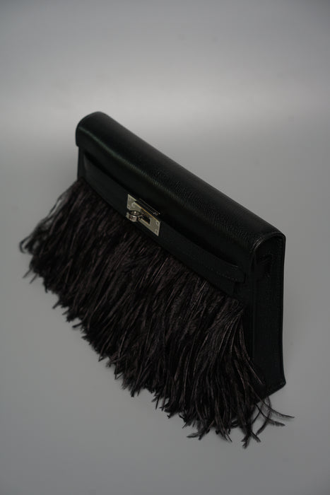 Hermes Elan Folie in Black Chevre Phw (Brand New)