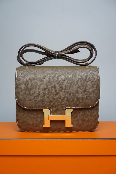 Hermes Constance 18 in Etoupe Epsom Ghw